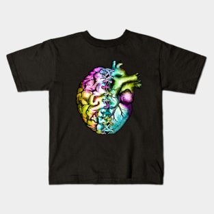 Right balance between brain and heart, colorful, raimbow, bound Kids T-Shirt